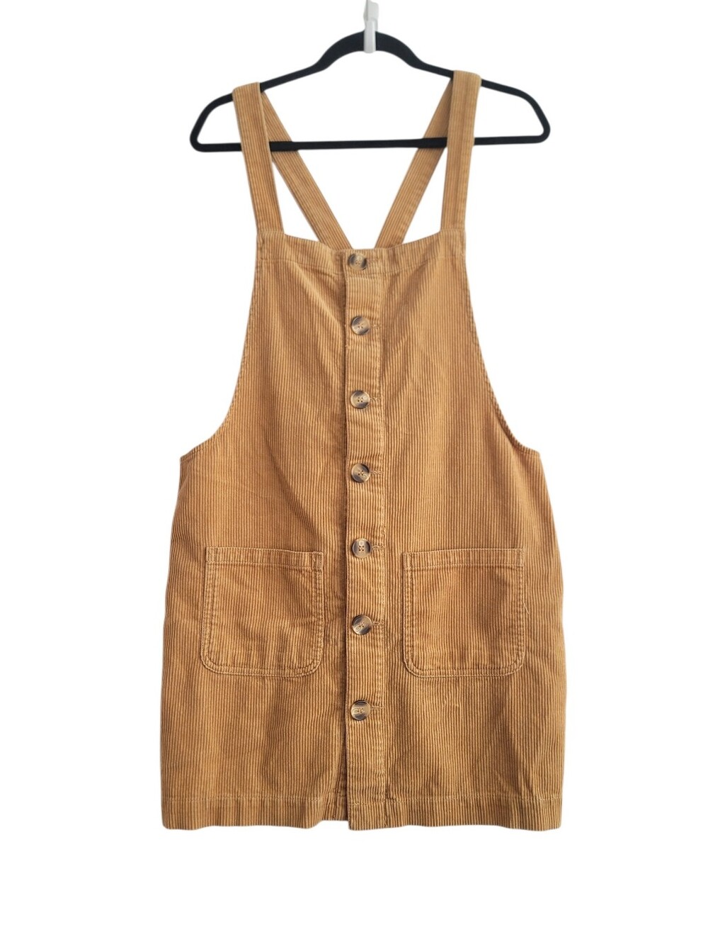 Blue Spice Marigold Corduroy Jumper Dress Overall Button Front Size Medium